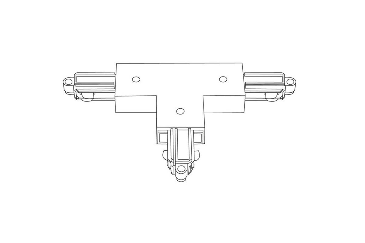 T-splitsing met binnen aarding railverlichting TRACK - wit