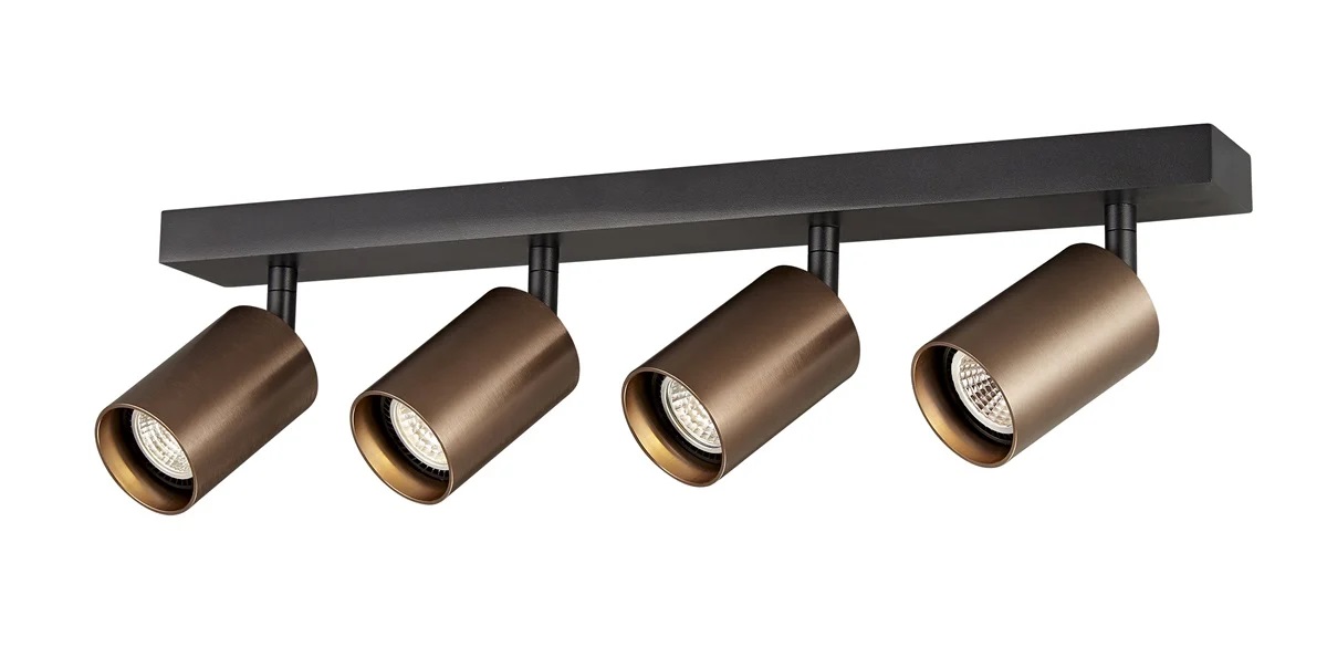Plafondspot 4xGU10 (excl.lichtbron) - brons