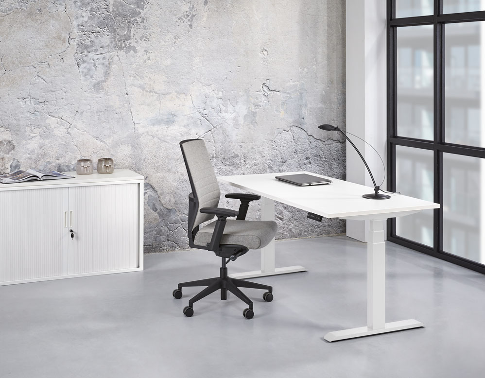 Elektrisch verstelbare bureau 160x80cm - wit