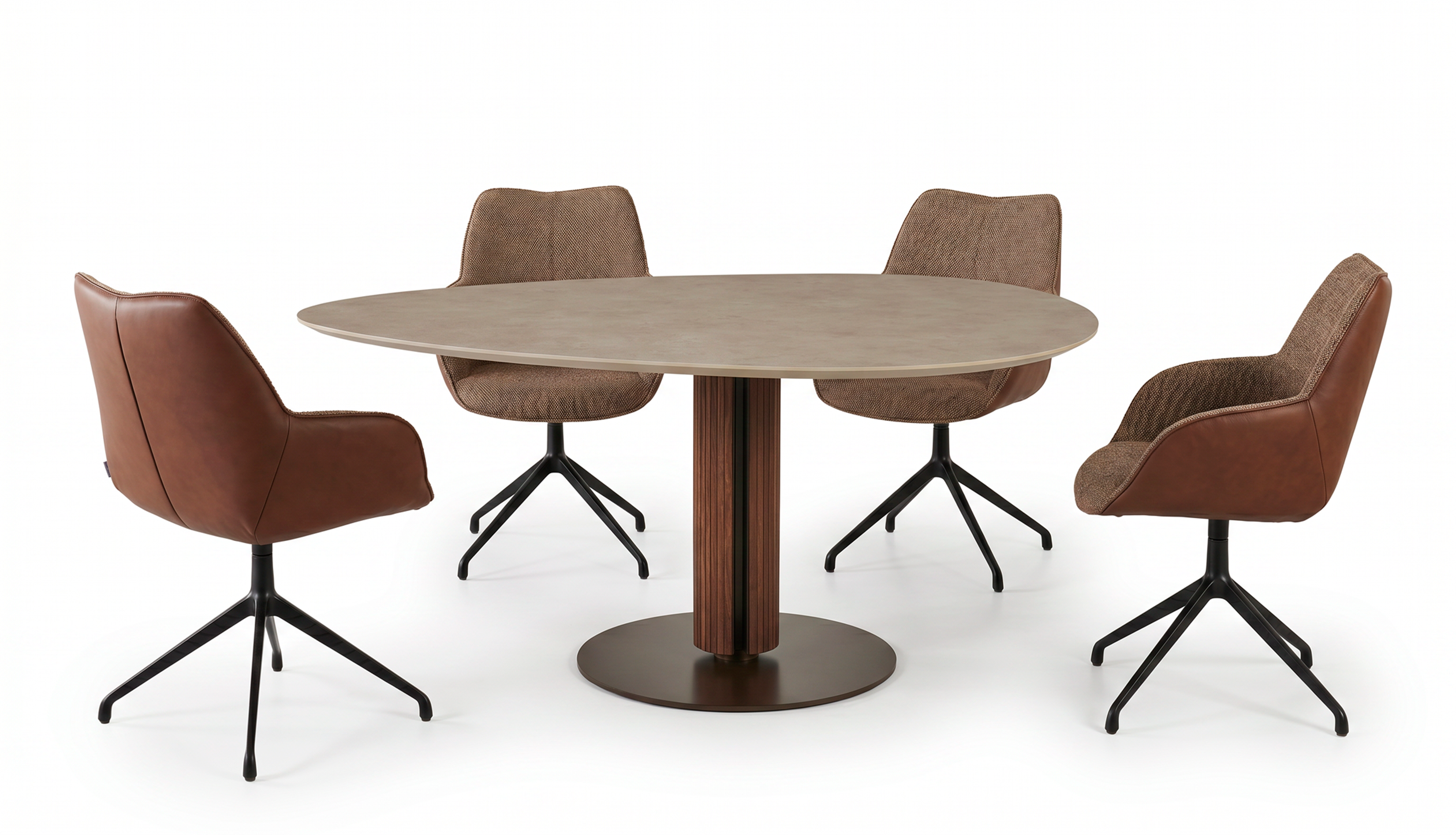 Tafel eivormig Steely XL - HPL/noten