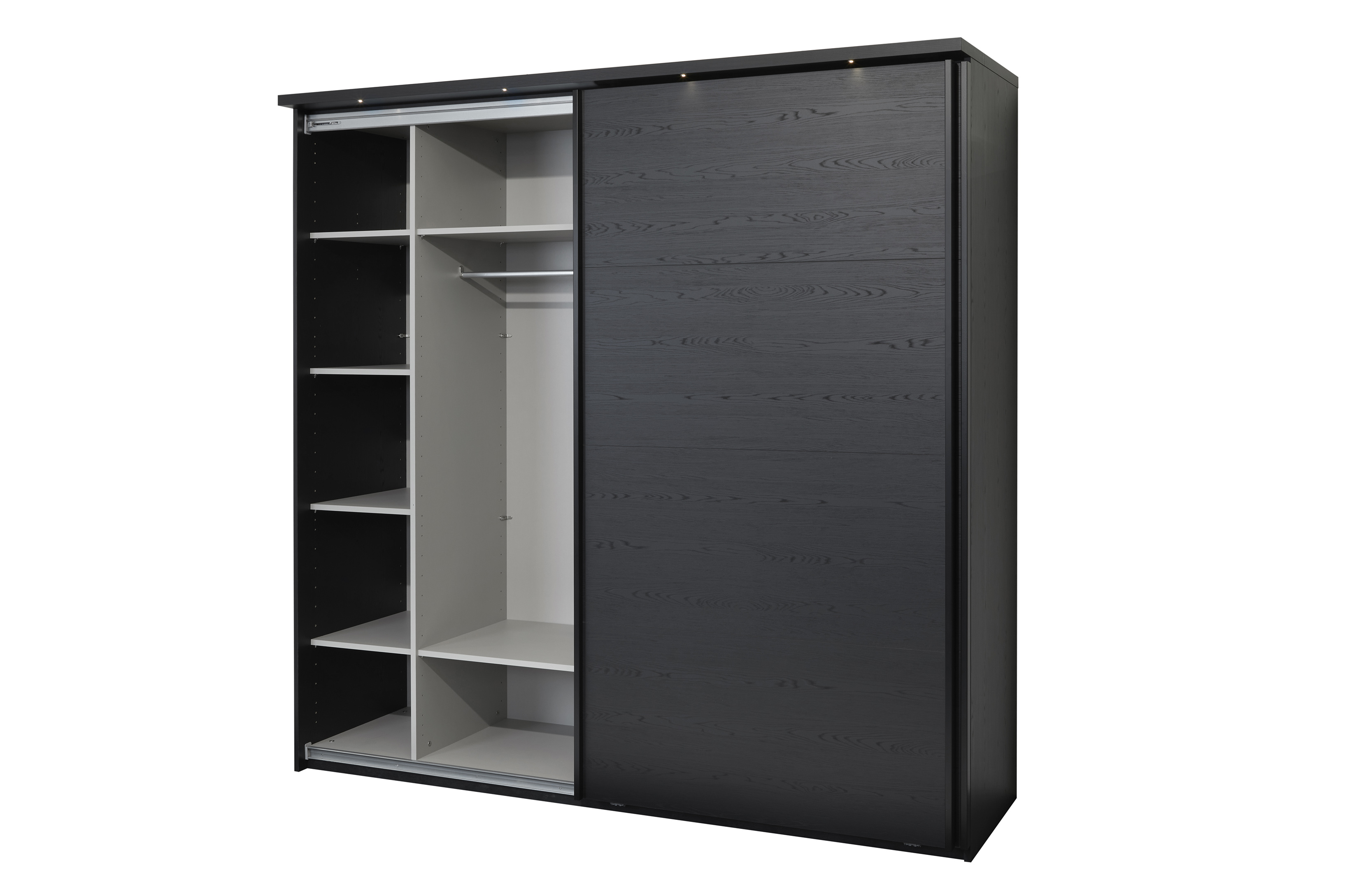 Kledingkast 2 volle deuren B245cm - zwart