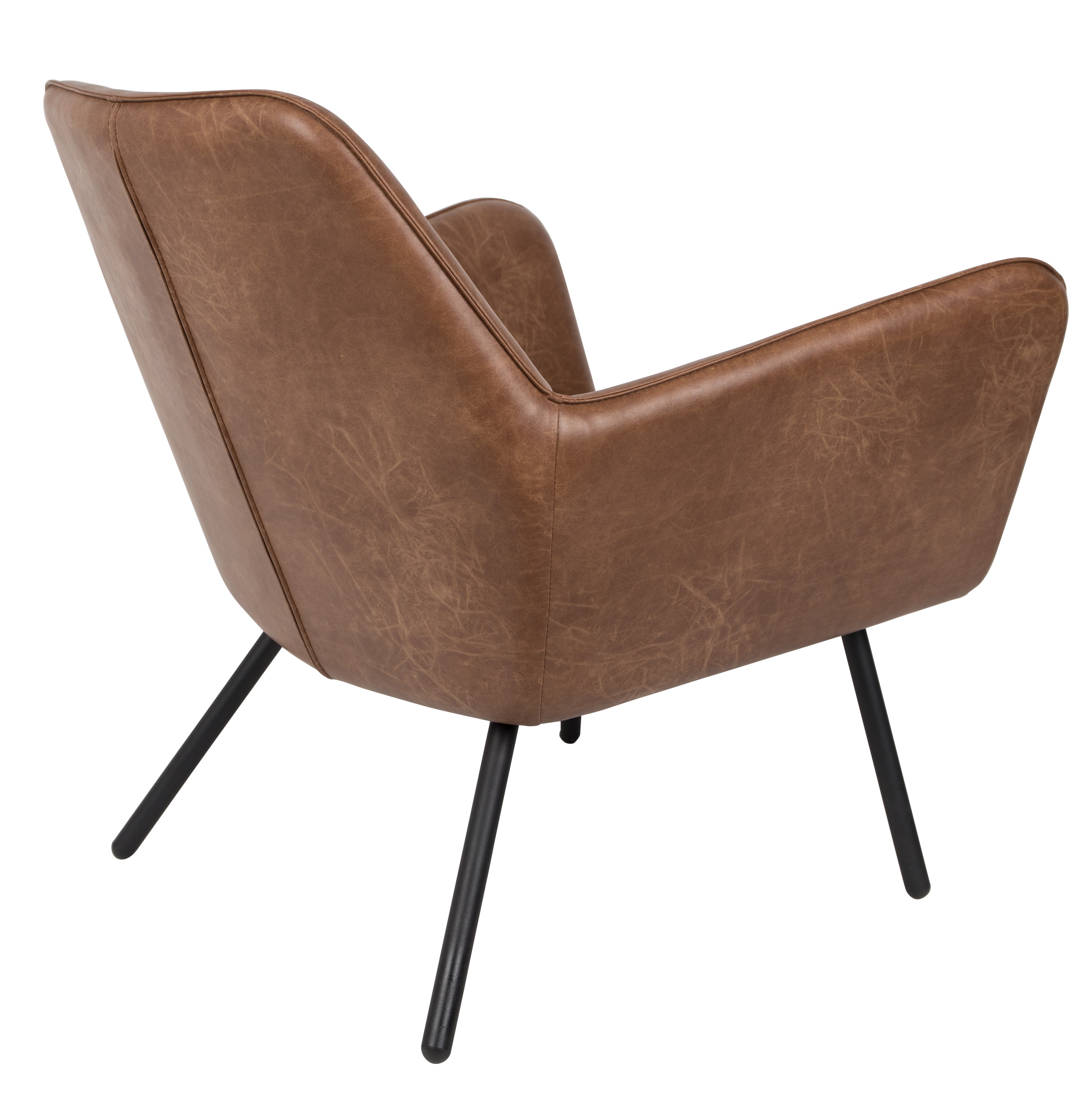 Fauteuil in lederlook - bruin