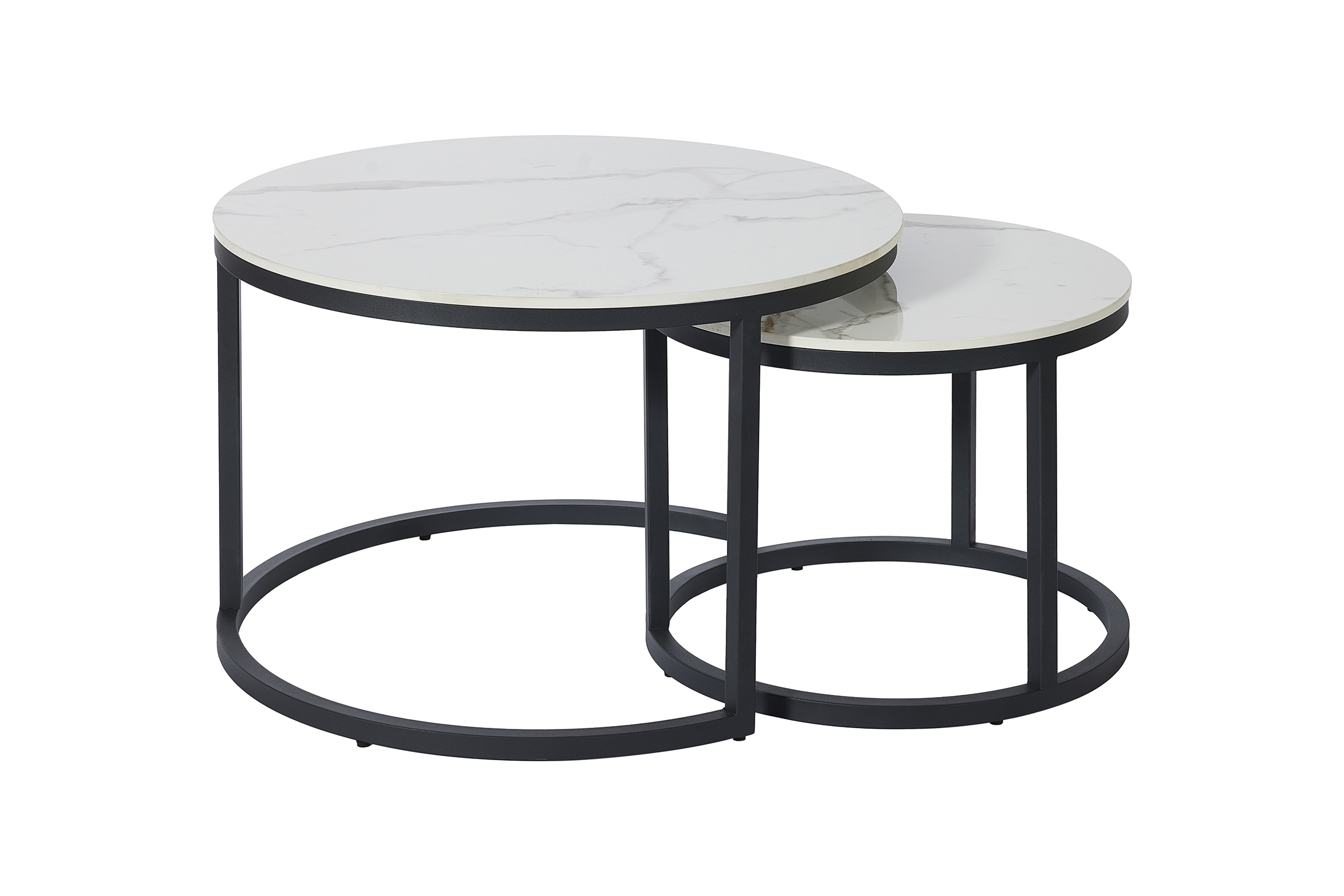 Set van 2 salontafels - wit keramisch blad