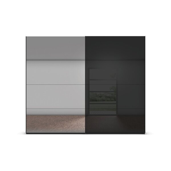 Schuifdeurkast met glas 271x223cm - zwart