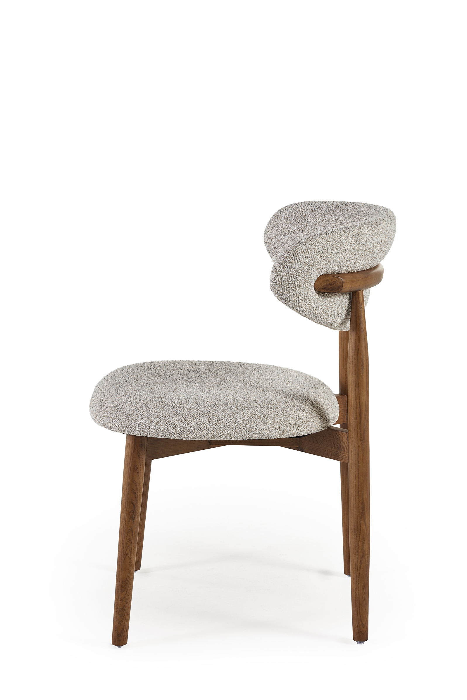 Eetkamerstoel walnut/taupe