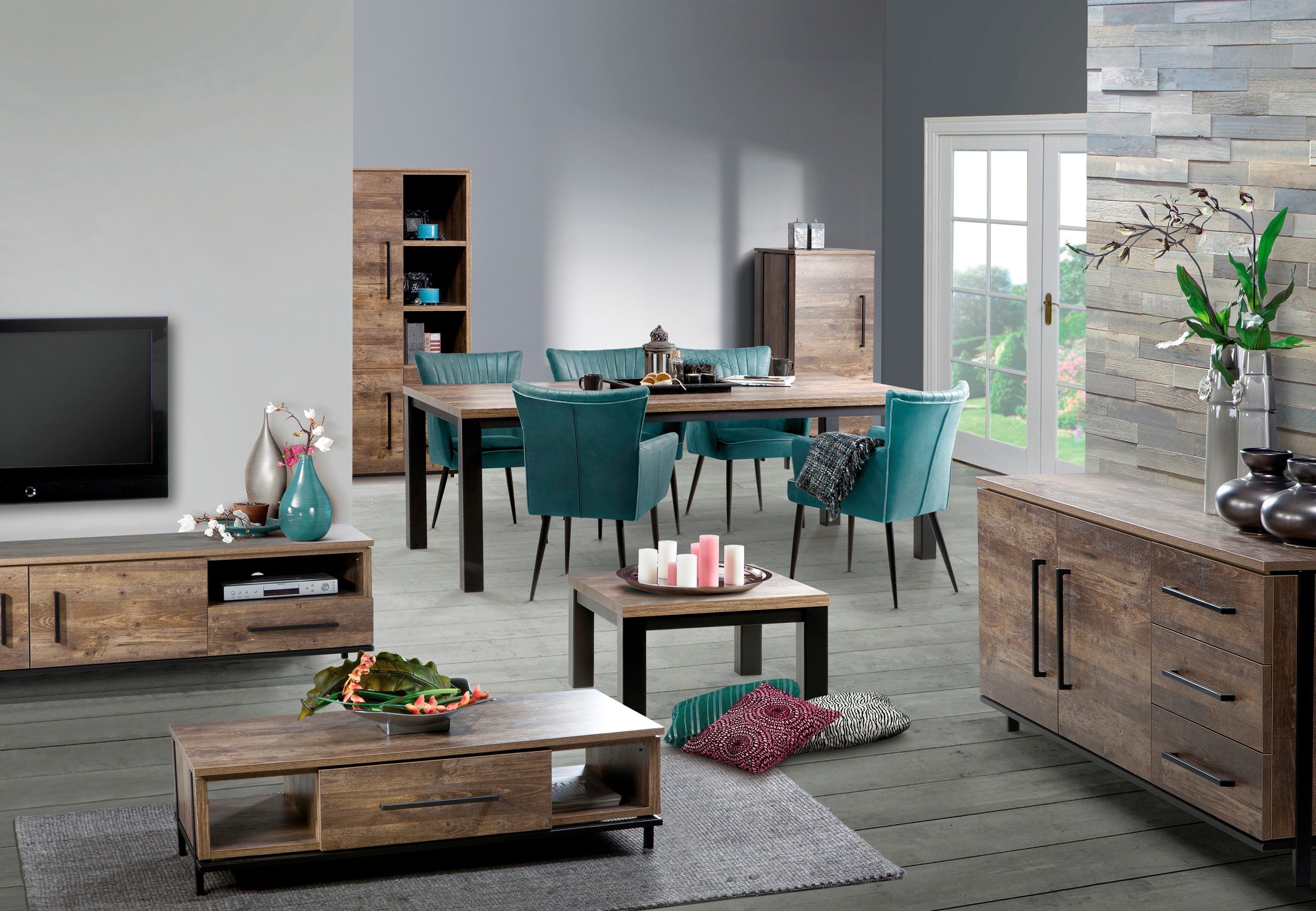 Dressoir 188cm 2 deuren, 3 laden