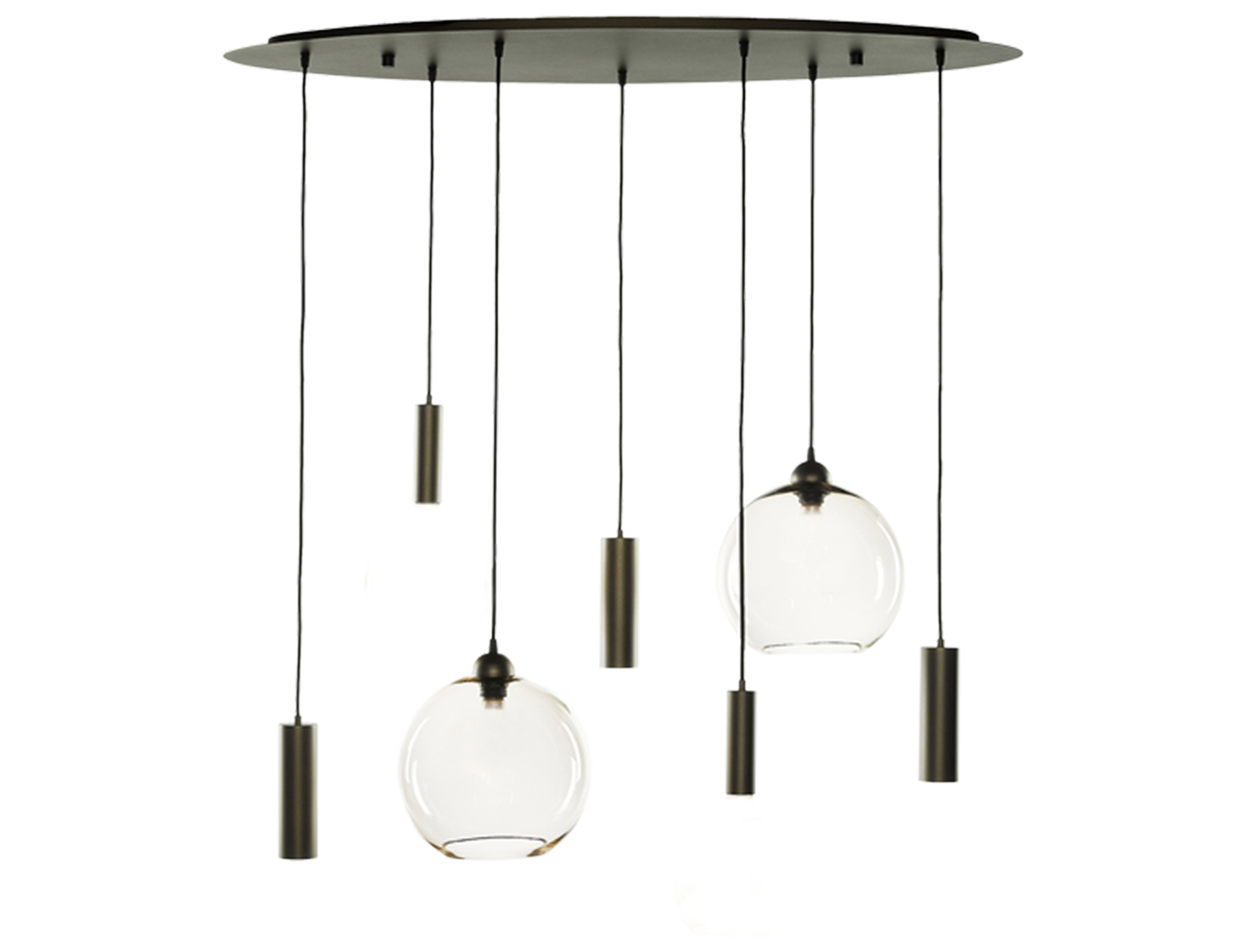 Hanglamp 4x E27 & 3x GU10 (excl. lampen) - brons