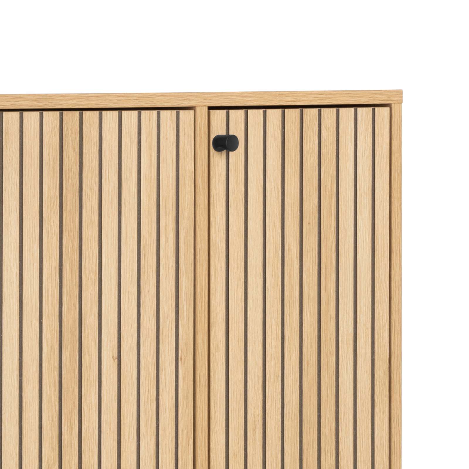 Schoenenkast met deur - eik/zwart