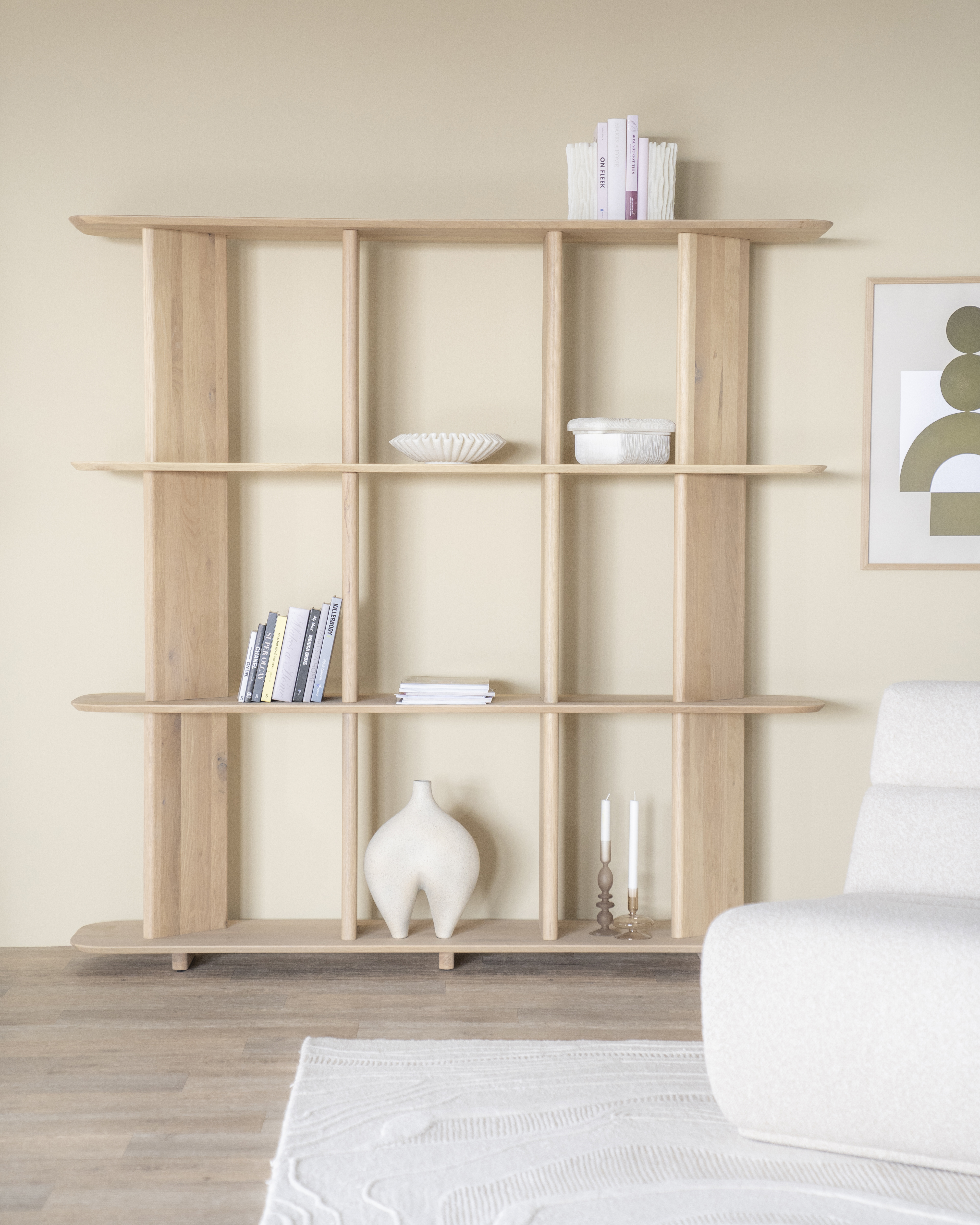 Wandkast/boekenkast - eik naturel