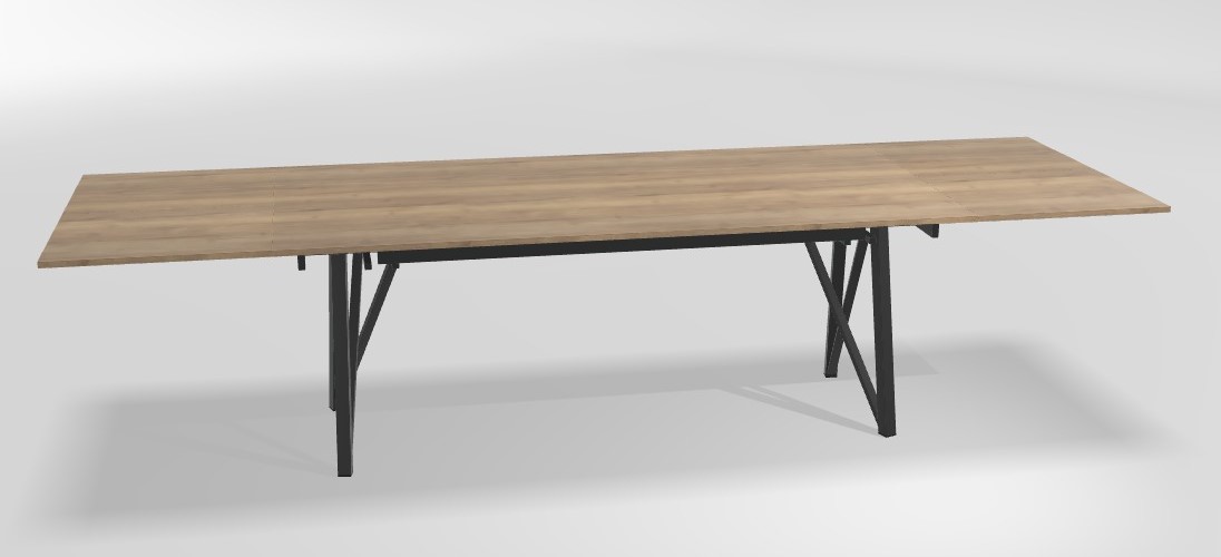 Uitschuifbare eettafel 200/318x100cm - natuur hout