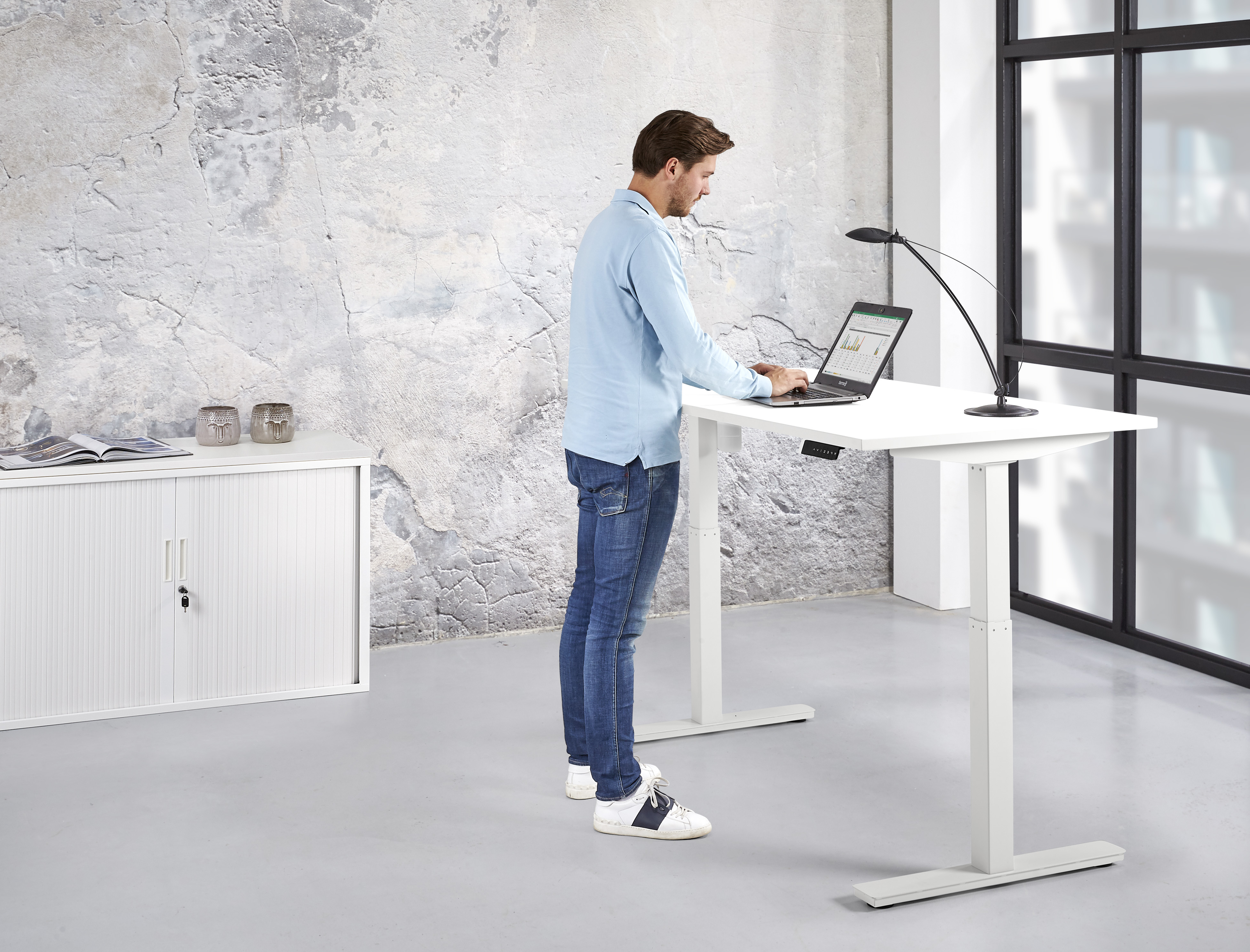 Elektrisch verstelbaar bureau 180 x 80cm - wit
