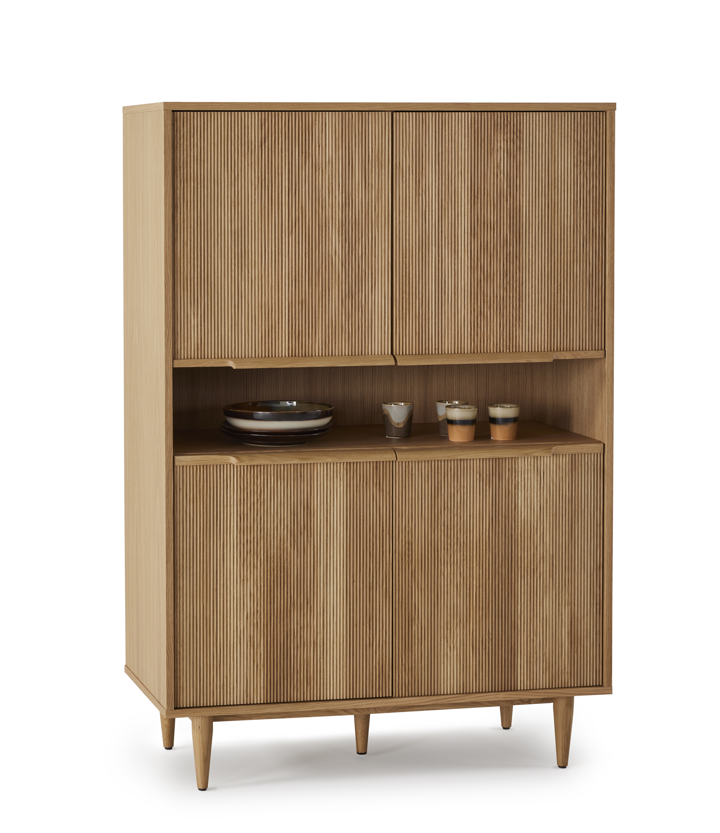 Opbergkast met 4 deuren - white oak