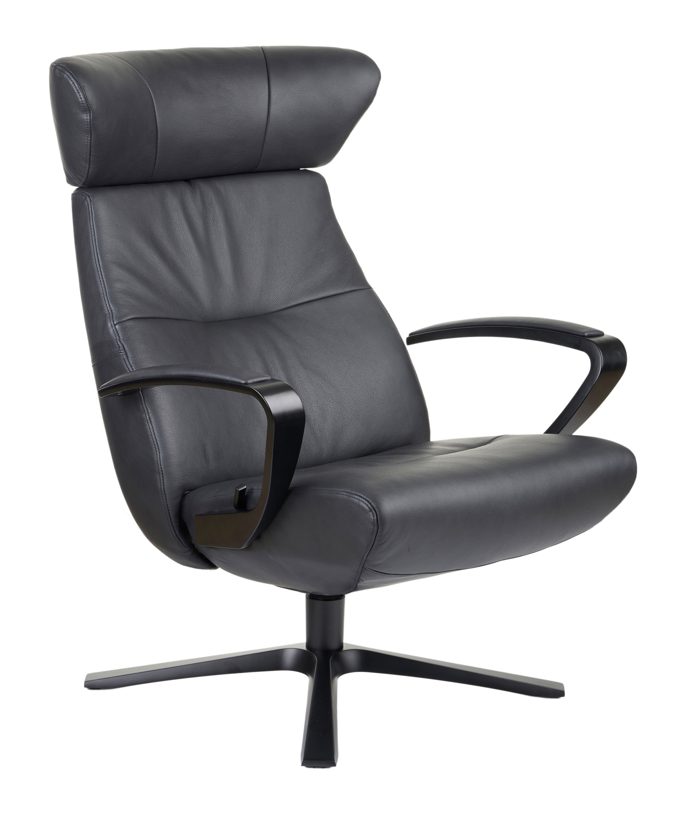 Relaxzetel Style in leder - zwart