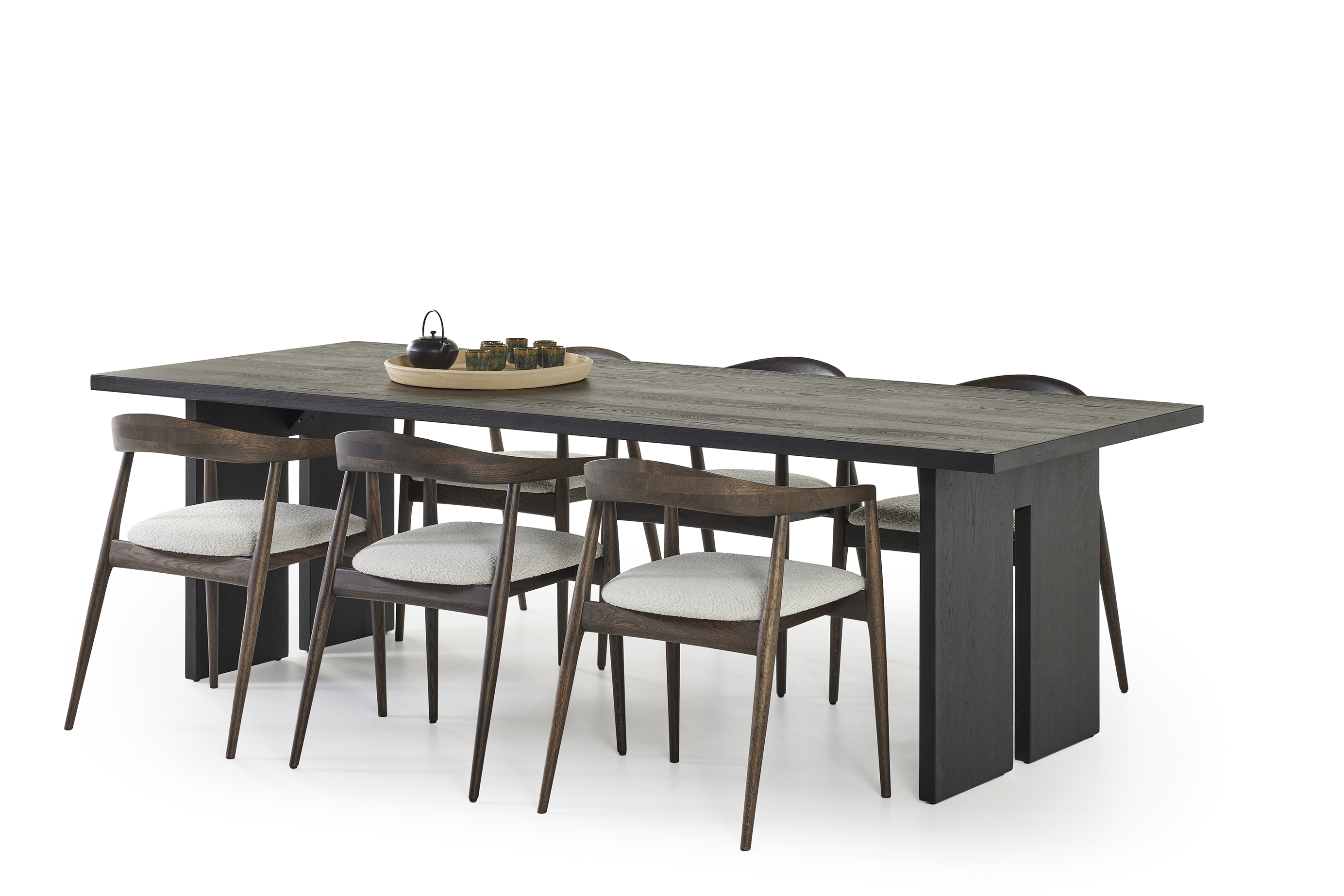 Eettafel 260x100cm -eik zwart