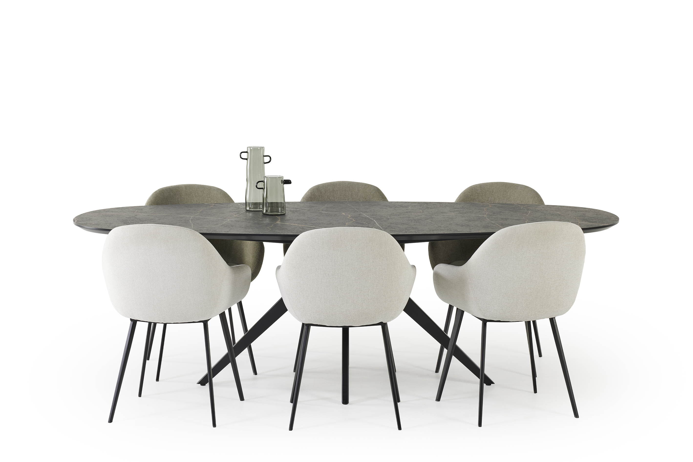 Eettafel 240x110cm - HPL/zwart metaal