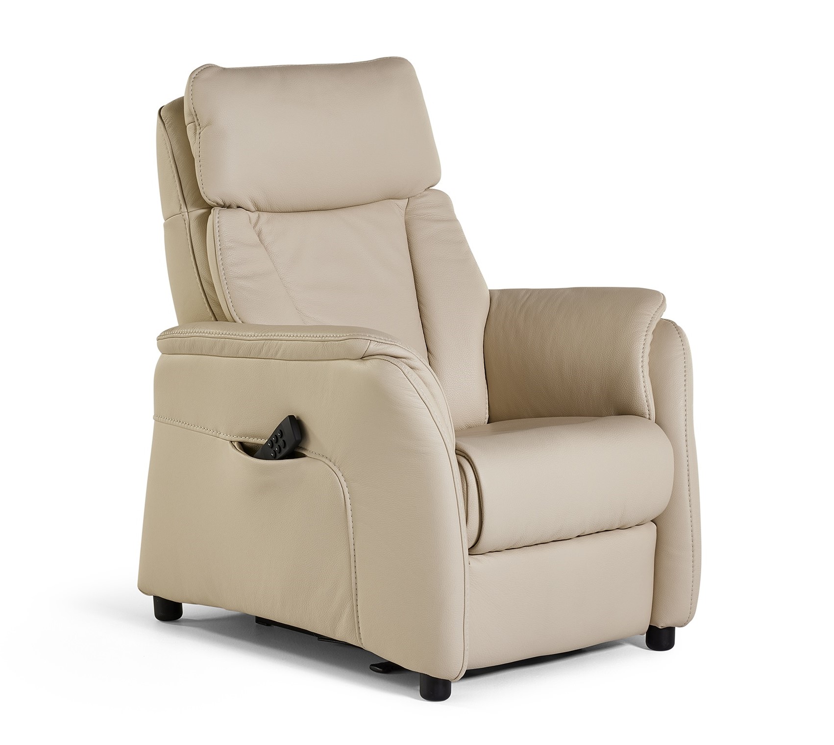 Elektrische relaxzetel in leder met lift Small - ecru