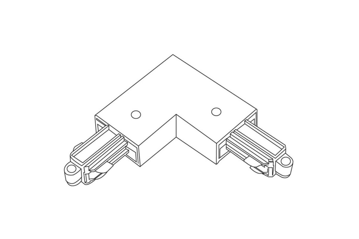 L-connectie met buiten aarding railverlichting TRACK - wit