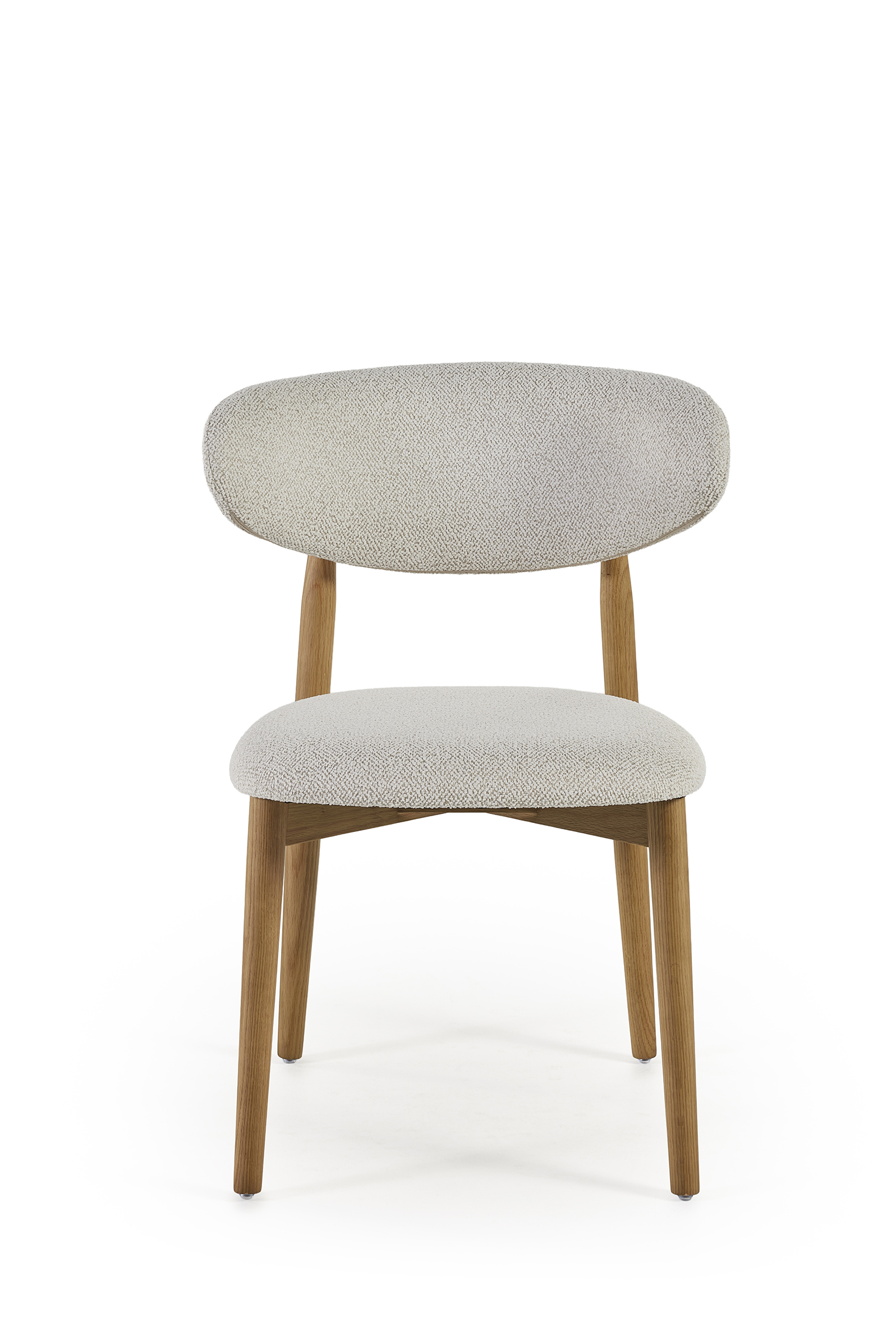 Eetkamerstoel oak/beige bouclé