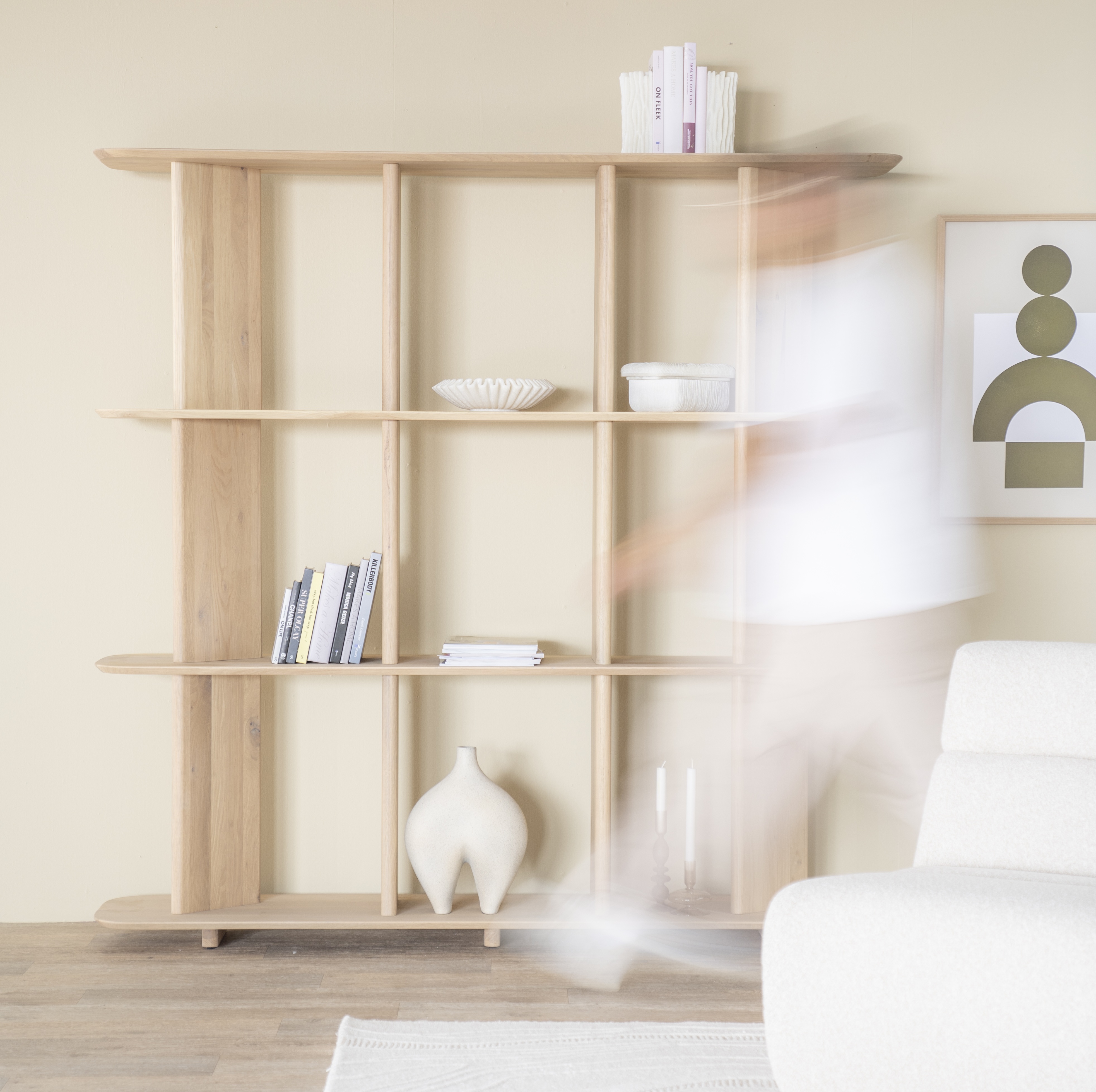 Wandkast/boekenkast - eik naturel