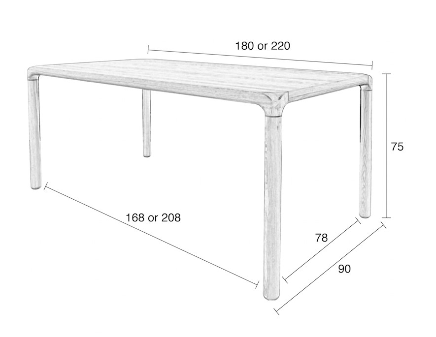 Eettafel Storm 180 x 90cm