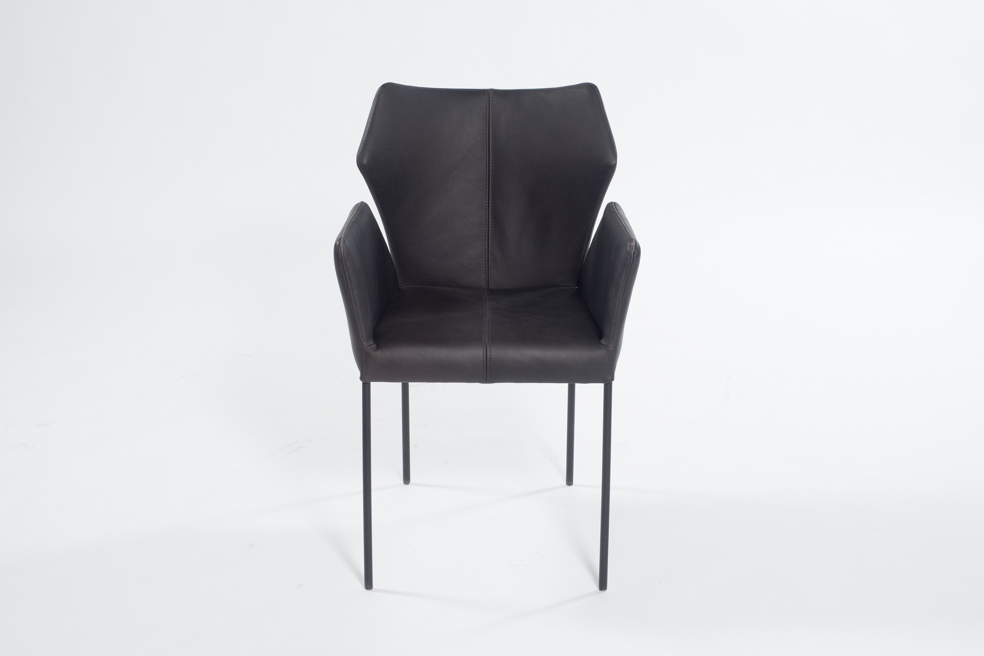Armstoel Fly in leder - zwart