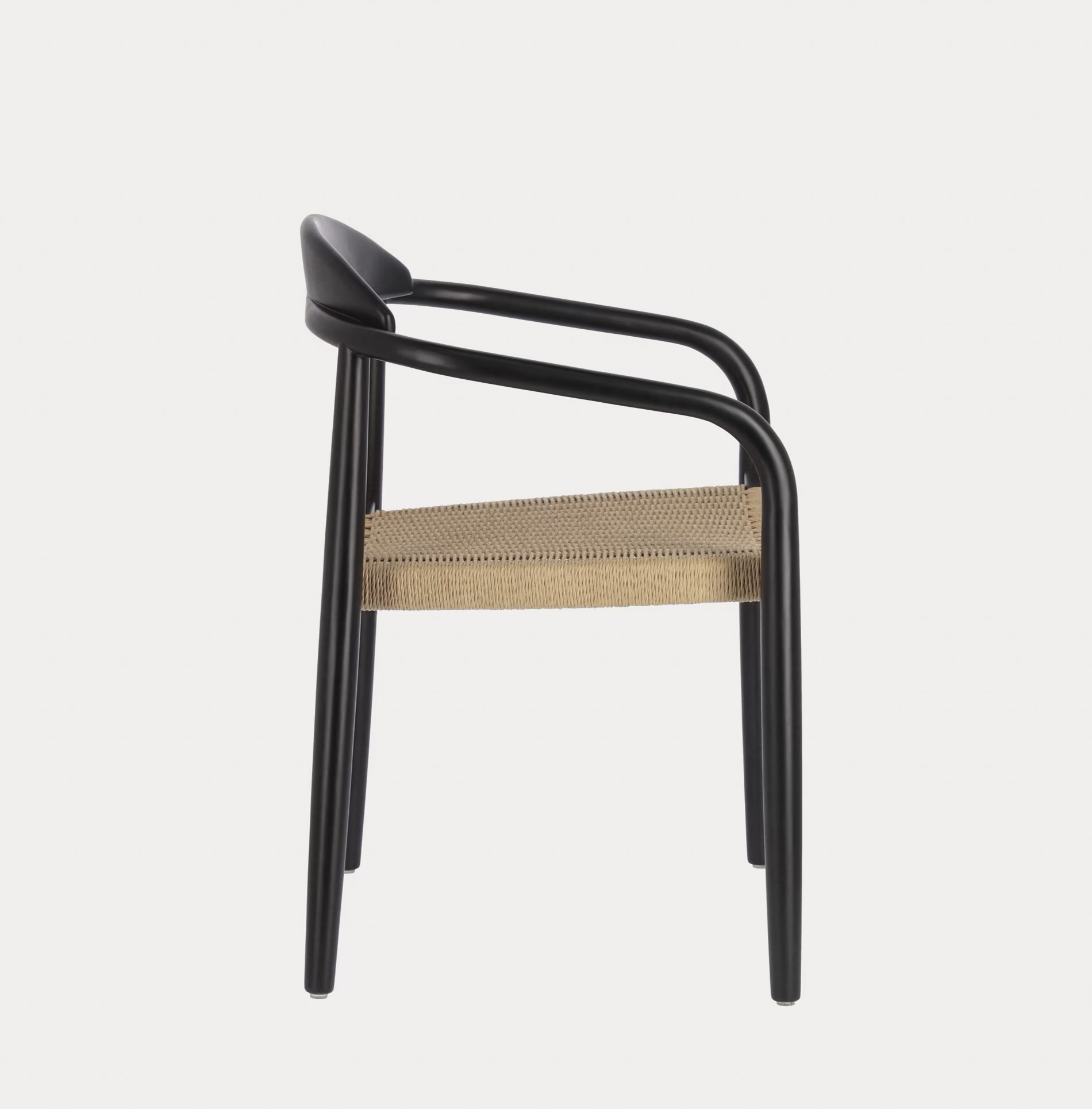 Houten armstoel stapelbaar - zwart acacia