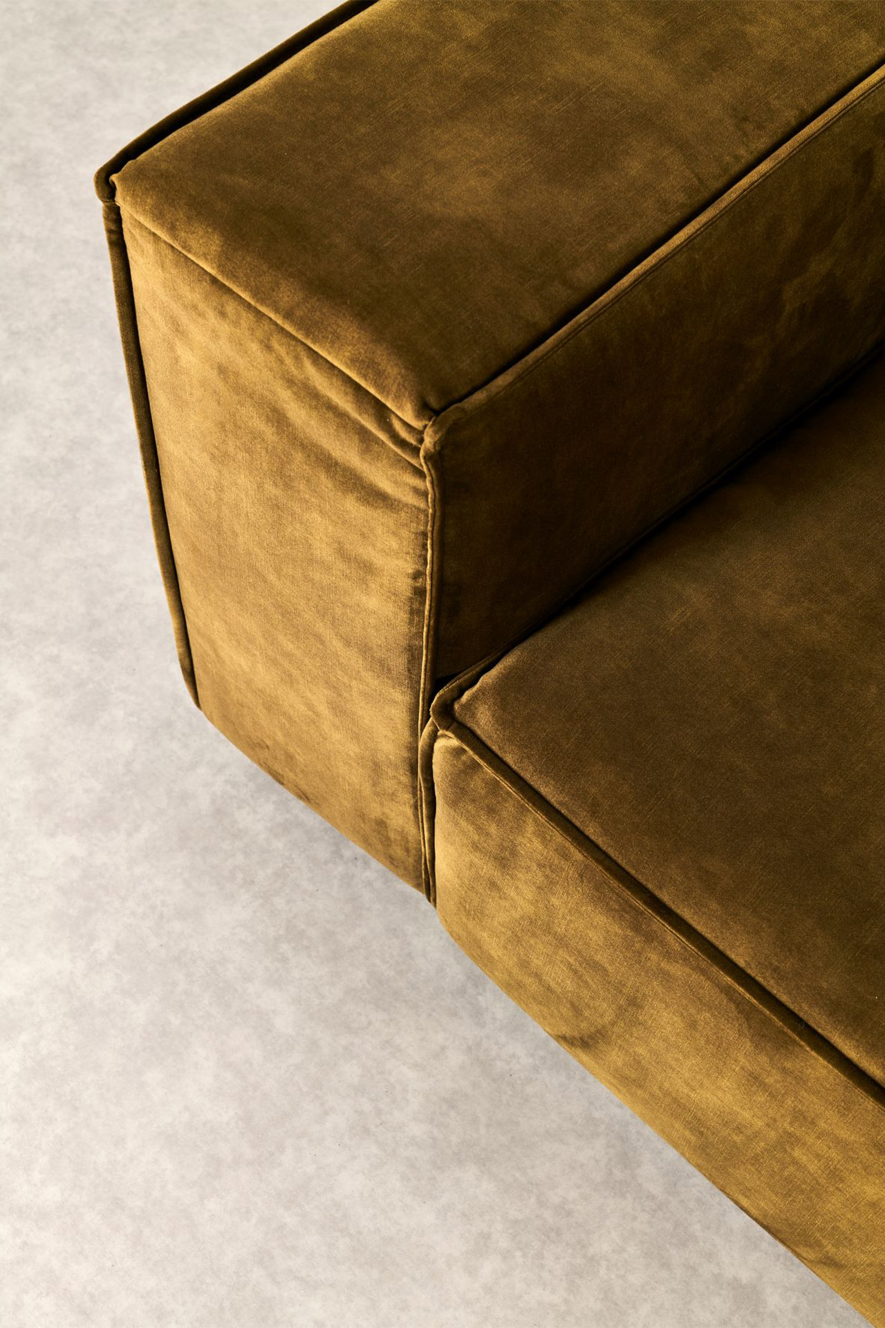 Velvet hoeksalon met longchair (rechts) - Moss groen