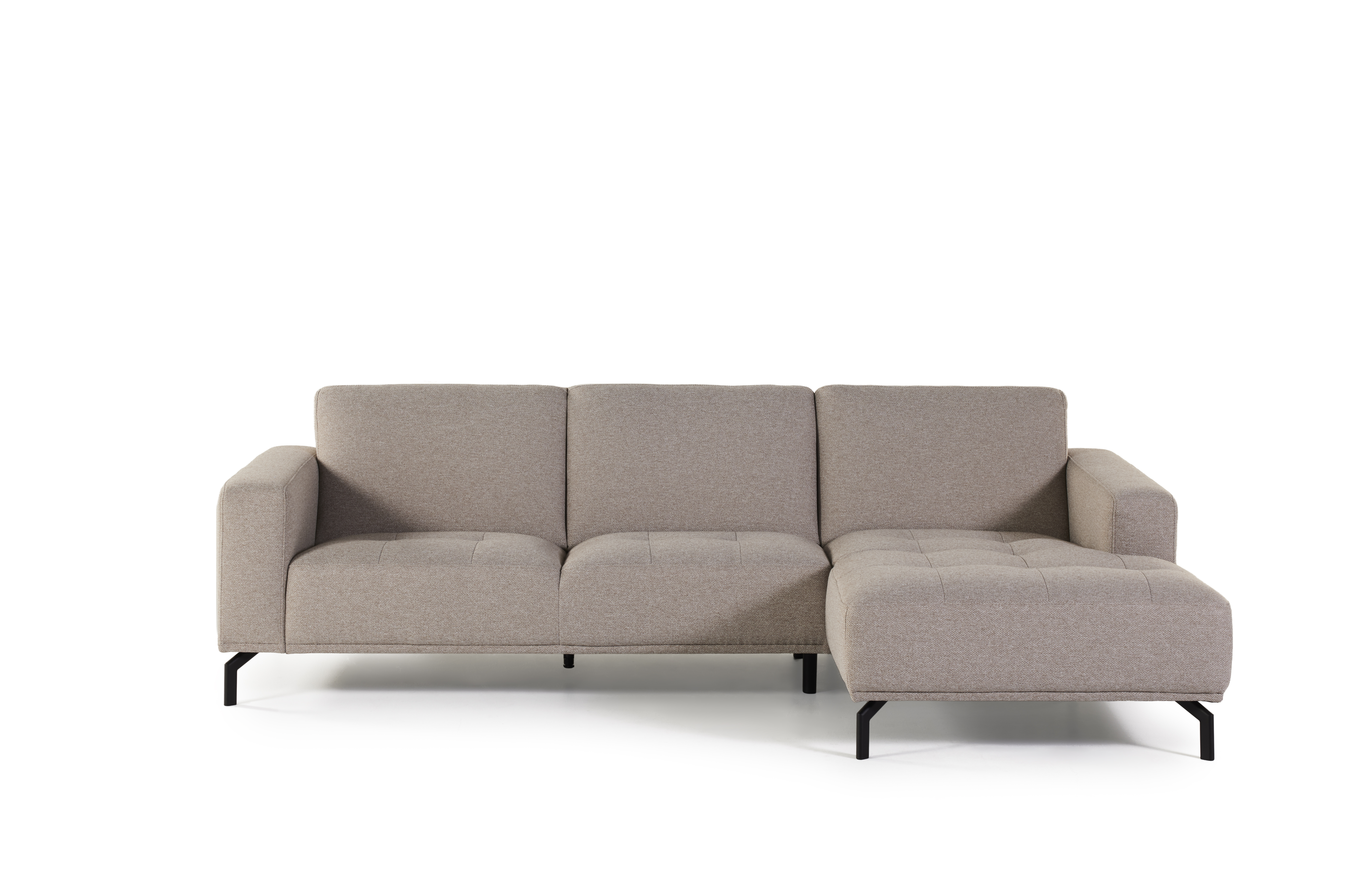 Hoeksalon met longchair (rechts) - Natural taupe