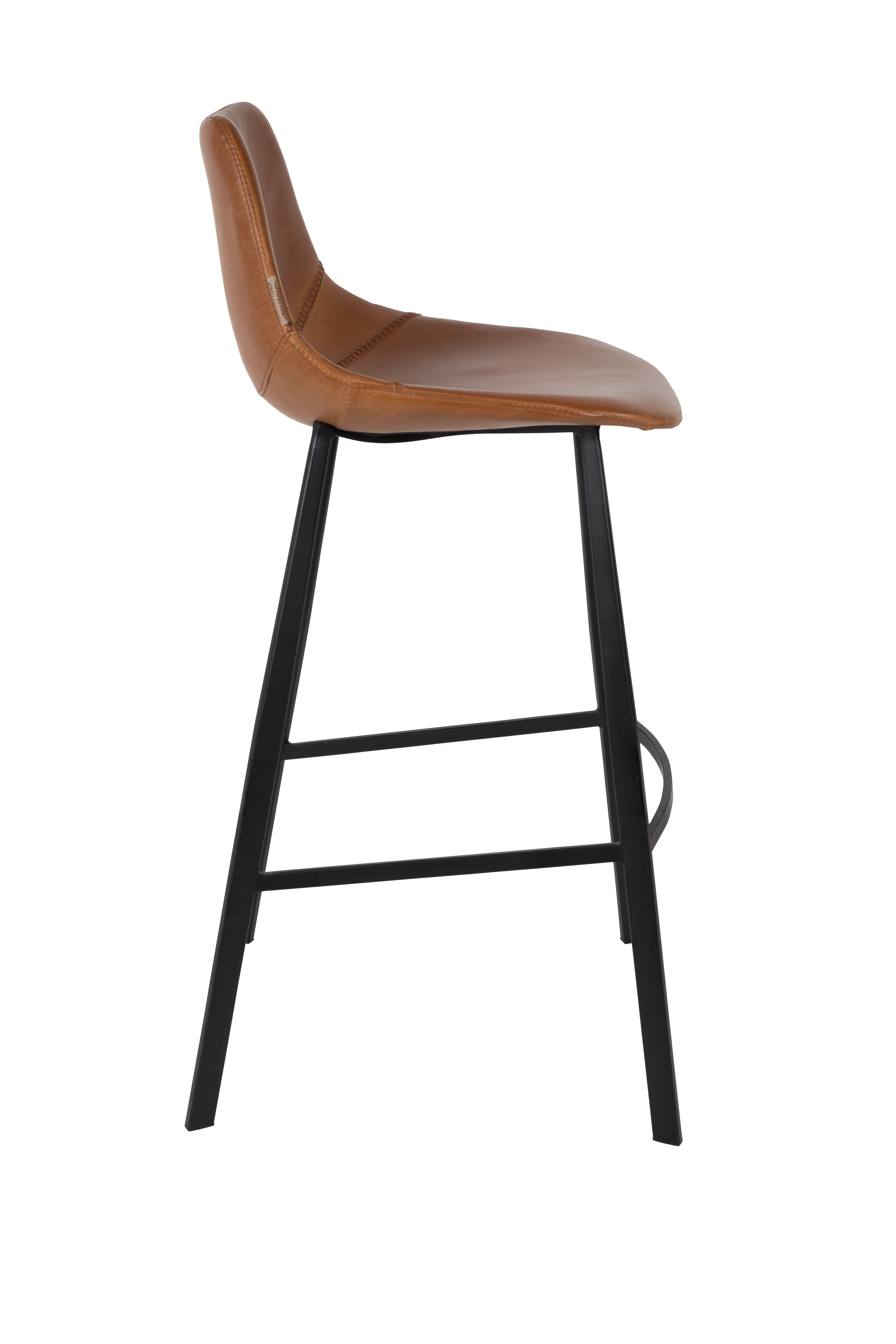 Barstoel Franky in lederlook 80cm - bruin