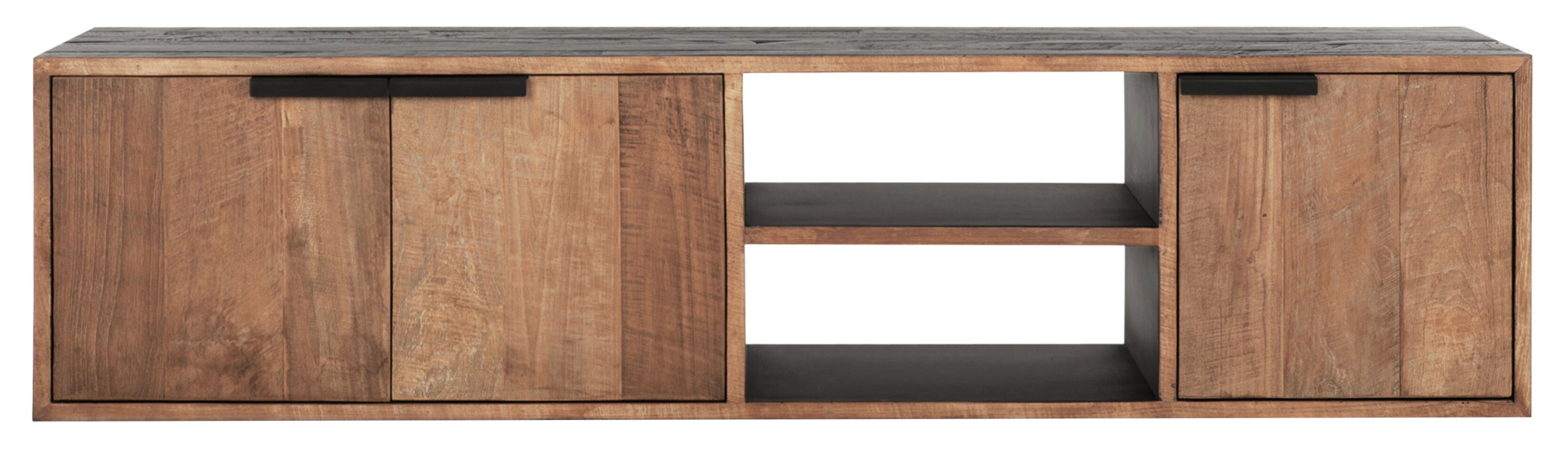 Tv-meubel zwevend met 3 deuren - natuur teak
