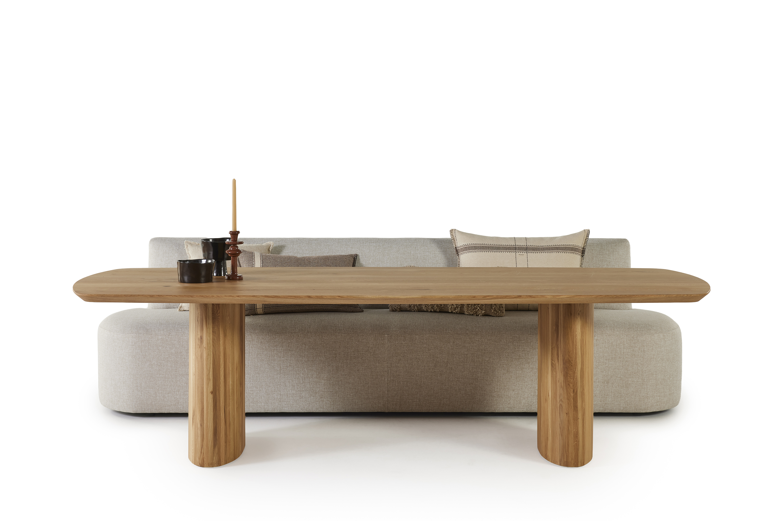 Eettafel 280x110cm - deens ovaal/eik