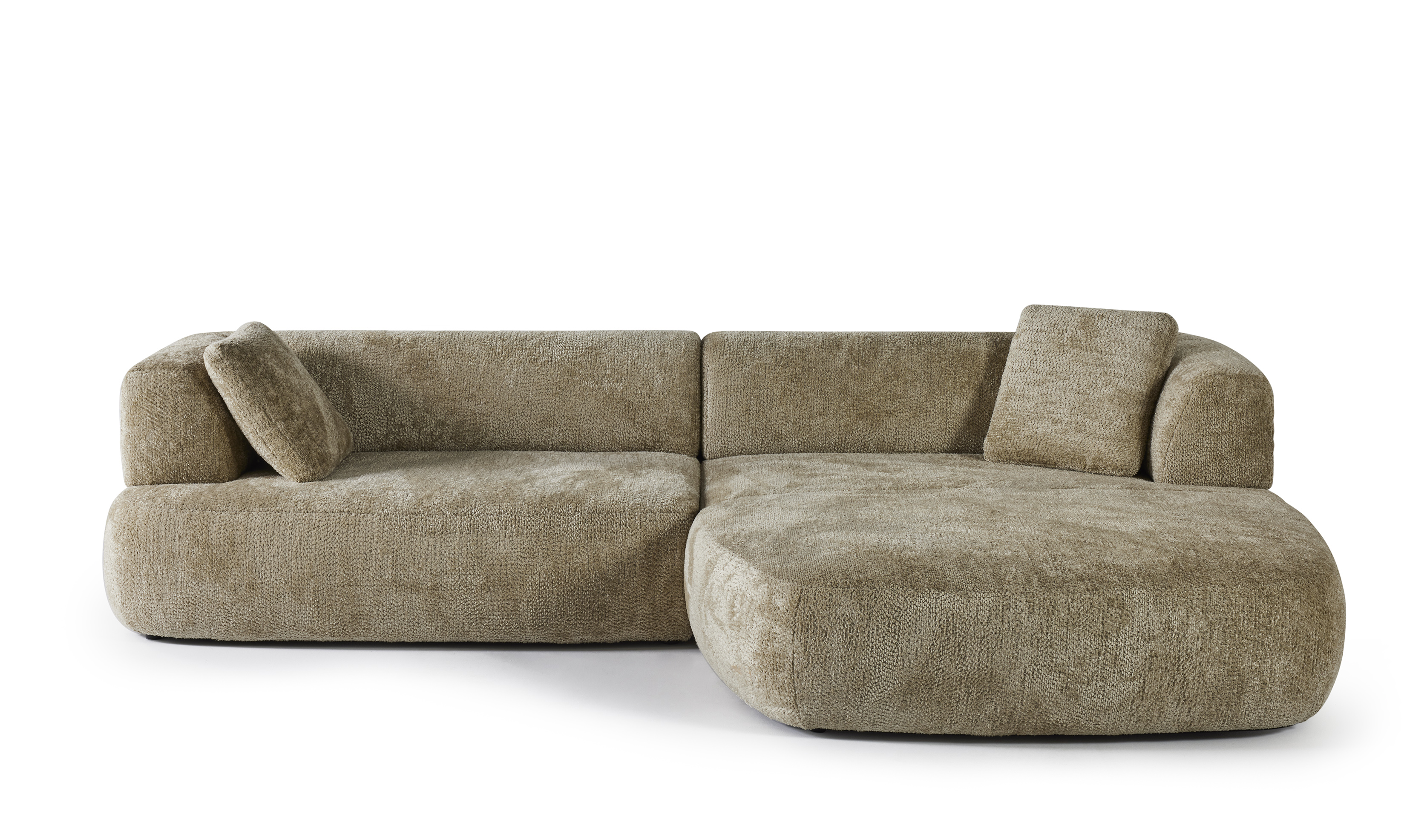 Hoeksalon met longchair (rechts) - Papyrus groen